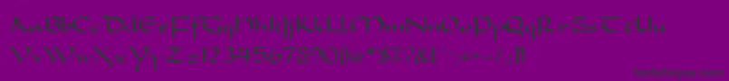 Fonte FeatherquillMedium – fontes pretas em um fundo violeta