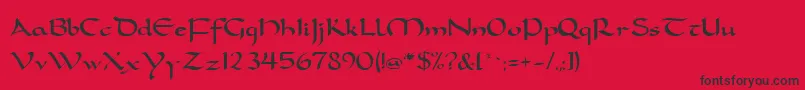 Шрифт FeatherquillMedium – чёрные шрифты на красном фоне