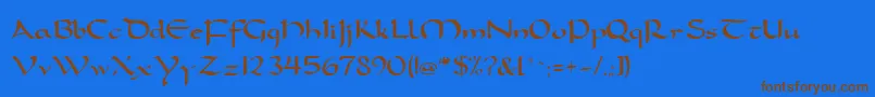 FeatherquillMedium-fontti – ruskeat fontit sinisellä taustalla