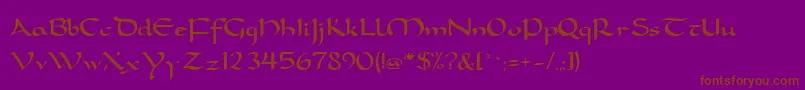 FeatherquillMedium Font – Brown Fonts on Purple Background