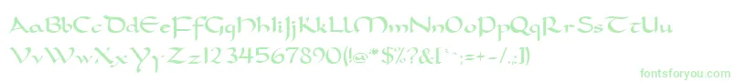FeatherquillMedium Font – Green Fonts on White Background