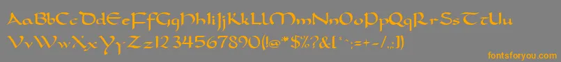 Шрифт FeatherquillMedium – оранжевые шрифты на сером фоне