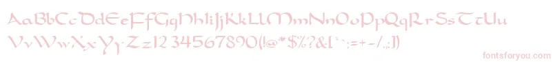 FeatherquillMedium-fontti – vaaleanpunaiset fontit valkoisella taustalla