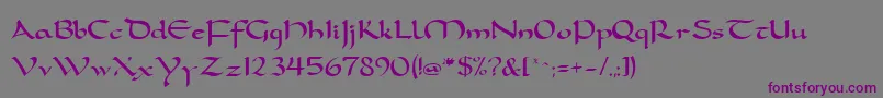 FeatherquillMedium Font – Purple Fonts on Gray Background