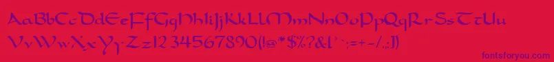 FeatherquillMedium Font – Purple Fonts on Red Background