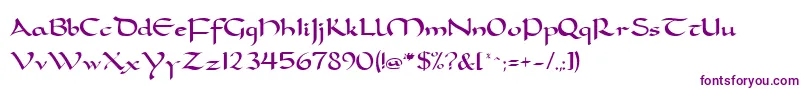 FeatherquillMedium-Schriftart – Violette Schriften auf weißem Hintergrund