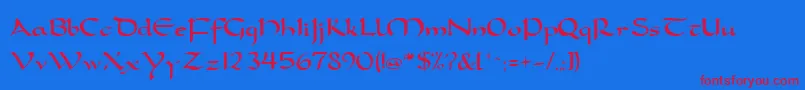 Шрифт FeatherquillMedium – красные шрифты на синем фоне