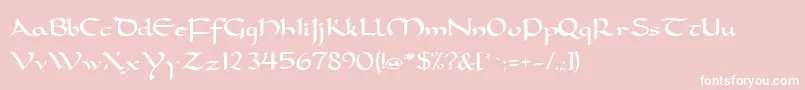 フォントFeatherquillMedium – ピンクの背景に白い文字