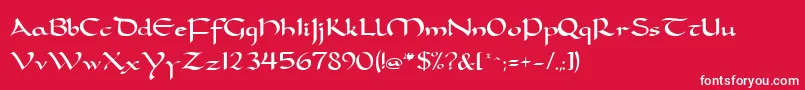 Шрифт FeatherquillMedium – белые шрифты на красном фоне