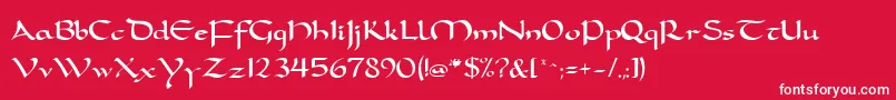 FeatherquillMedium Font – White Fonts on Red Background