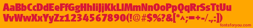 GlasgowlhBoldDb Font – Red Fonts on Orange Background