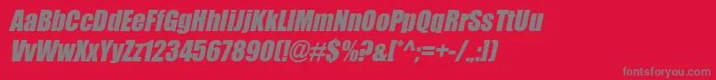 BillboardItalic Font – Gray Fonts on Red Background