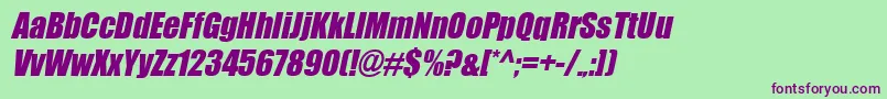 BillboardItalic Font – Purple Fonts on Green Background