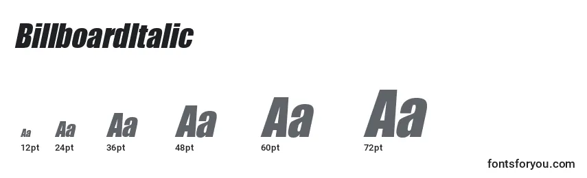 BillboardItalic Font Sizes