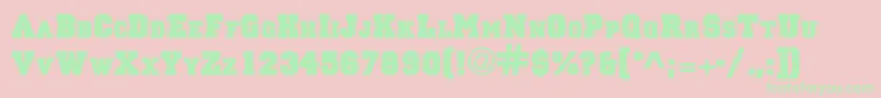 PrincetownSolidNormal Font – Green Fonts on Pink Background