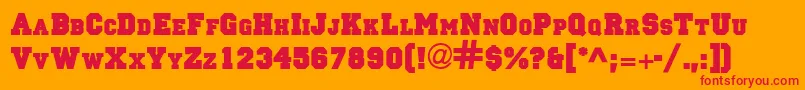 PrincetownSolidNormal Font – Red Fonts on Orange Background