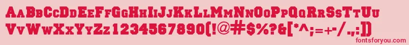fuente PrincetownSolidNormal – Fuentes Rojas Sobre Fondo Rosa