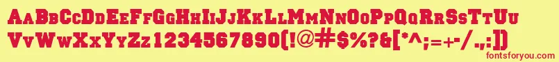 PrincetownSolidNormal Font – Red Fonts on Yellow Background