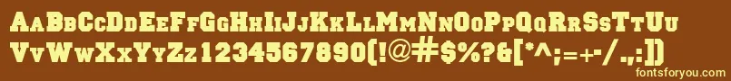 PrincetownSolidNormal Font – Yellow Fonts on Brown Background