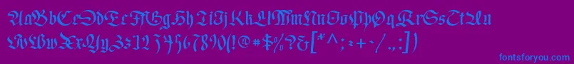 RegentUnz-Schriftart – Blaue Schriften auf violettem Hintergrund