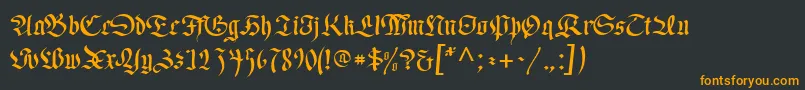 フォントRegentUnz – 黒い背景にオレンジの文字