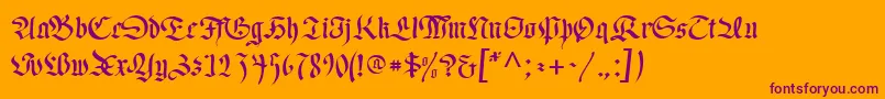 RegentUnz-Schriftart – Violette Schriften auf orangefarbenem Hintergrund