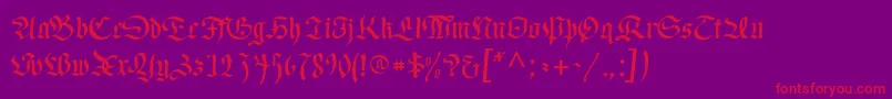 RegentUnz Font – Red Fonts on Purple Background