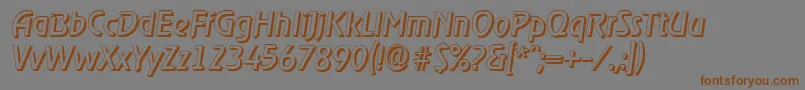 Saiba mais sobre a fonte OnstageshadowItalic Fonte OnstageshadowItalic – fontes marrons em um fundo cinza