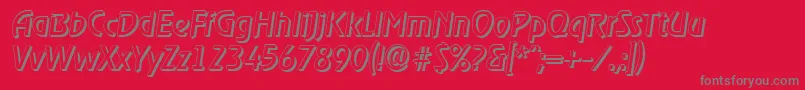 OnstageshadowItalic Font – Gray Fonts on Red Background