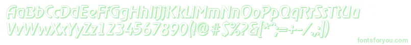 OnstageshadowItalic-Schriftart – Grüne Schriften auf weißem Hintergrund