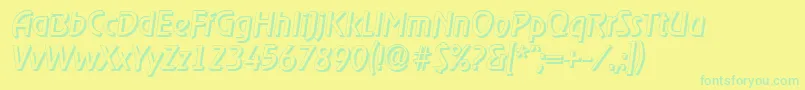 OnstageshadowItalic Font – Green Fonts on Yellow Background