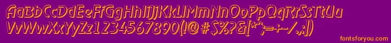 OnstageshadowItalic Font – Orange Fonts on Purple Background