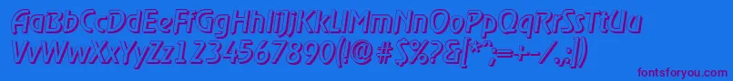 OnstageshadowItalic Font – Purple Fonts on Blue Background