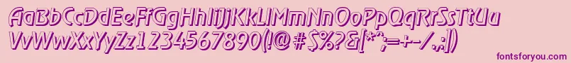 OnstageshadowItalic Font – Purple Fonts on Pink Background