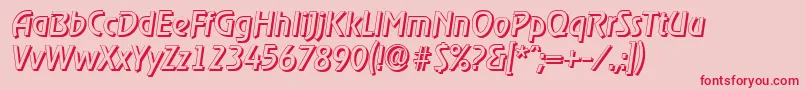 OnstageshadowItalic Font – Red Fonts on Pink Background