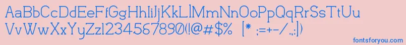 FlatformLight-Schriftart – Blaue Schriften auf rosa Hintergrund