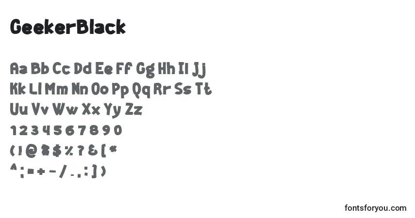 Czcionka GeekerBlack – alfabet, cyfry, specjalne znaki