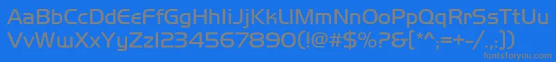 フォントHandelgotdlig – 青い背景に灰色の文字