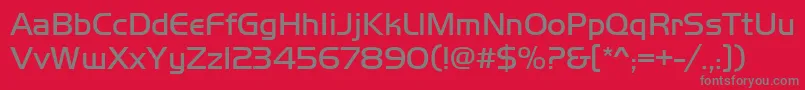 フォントHandelgotdlig – 赤い背景に灰色の文字