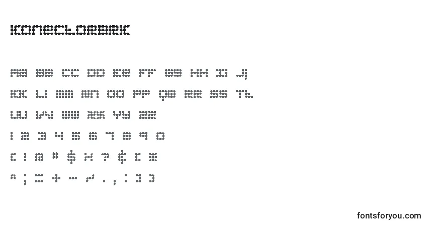 Czcionka KonectorBrk – alfabet, cyfry, specjalne znaki