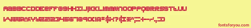 フォントKonectorBrk – 赤い文字の黄色い背景