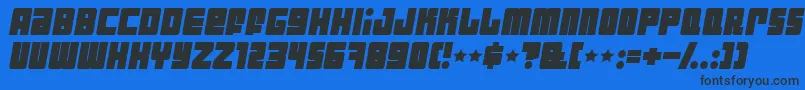 Industbi Font – Black Fonts on Blue Background
