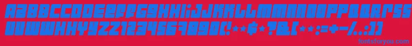 Industbi Font – Blue Fonts on Red Background