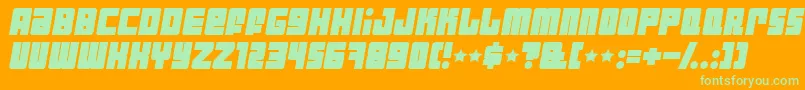 Industbi Font – Green Fonts on Orange Background