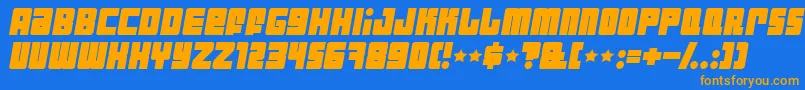 Industbi Font – Orange Fonts on Blue Background