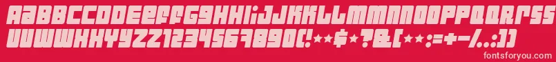 Industbi Font – Pink Fonts on Red Background
