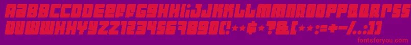 Industbi Font – Red Fonts on Purple Background