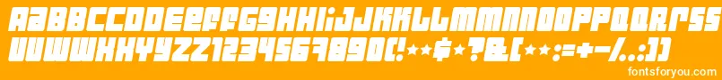 Industbi Font – White Fonts on Orange Background