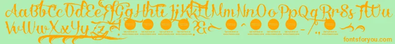 DemoDelinquente Font – Orange Fonts on Green Background