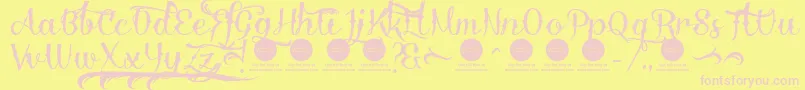 DemoDelinquente Font – Pink Fonts on Yellow Background